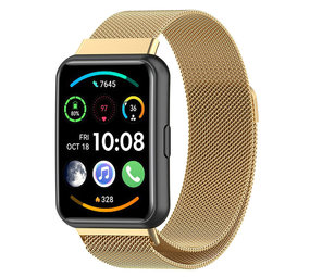 Strap-it® Huawei Watch Fit 2 Milanese band (goud) Strap-it® Huawei Watch Fit 2 Milanese band (goud)