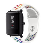 Strap-it® Amazfit Bip sport band  (wit kleurrijk)