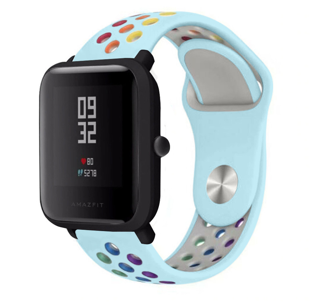 Strap-it® Strap-it Amazfit Bip sport band (lichtblauw kleurrijk)