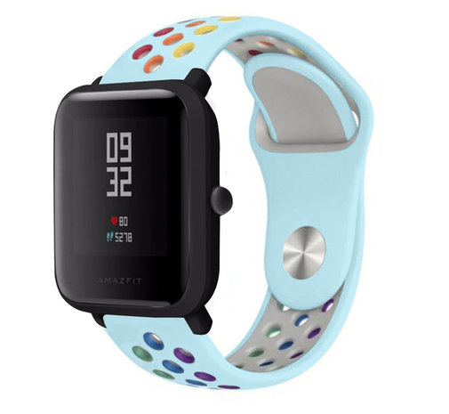 Strap-it® Strap-it Amazfit Bip sport band (lichtblauw kleurrijk)