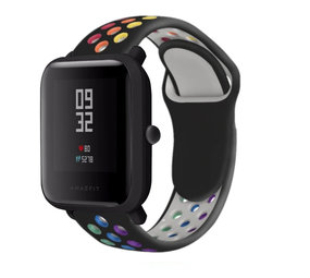 Strap-it® Amazfit Bip sport band (zwart kleurrijk)