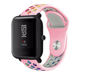 Strap-it® Amazfit Bip sport band (roze kleurrijk)