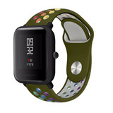Strap-it® Amazfit Bip sport band (legergroen kleurrijk)