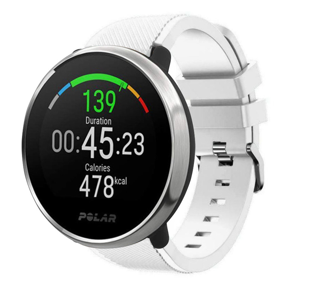 Strap-it® Strap-it Polar Ignite twill siliconen band (wit)