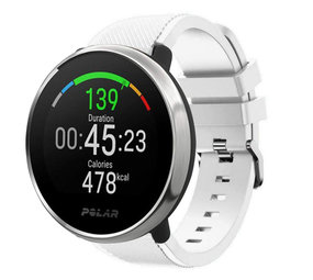 Strap-it® Polar Ignite twill siliconen band (wit)