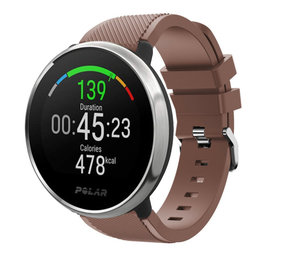 Strap-it® Polar Ignite twill siliconen band (koffiebruin)