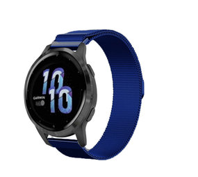 Strap-it® Garmin Venu 2s Milanese band - 40mm - blauw