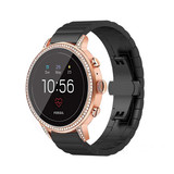 Strap-it® Fossil Gen 5e (42mm) metalen band (zwart)