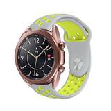 Strap-it® Samsung Galaxy Watch 3 41mm sport band (grijs/geel)