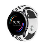 Strap-it® OnePlus Watch sport band (wit/zwart)