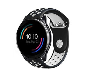 Strap-it® OnePlus Watch sport band (zwart/wit)