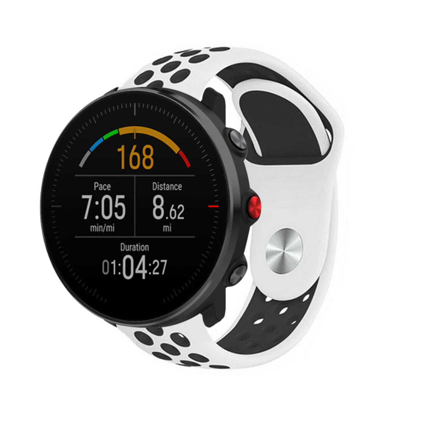 Strap it Strap it Polar Vantage M sport band wit zwart