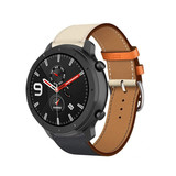 Strap-it® Xiaomi Amazfit GTR leren bandje (wit/donkerblauw) Strap-it® Xiaomi Amazfit GTR leren bandje (wit/donkerblauw)