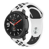 Strap-it® Xiaomi Amazfit GTR sport band (wit/zwart) Strap-it® Xiaomi Amazfit GTR sport band (wit/zwart)