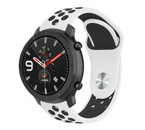 Strap-it® Xiaomi Amazfit GTR sport band (wit/zwart)