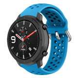 Strap-it® Xiaomi Amazfit GTR siliconen bandje met gaatjes (lichtblauw)