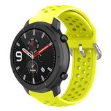 Strap-it® Xiaomi Amazfit GTR siliconen bandje met gaatjes (geel)