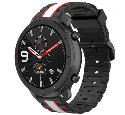 Strap-it® Strap-it Xiaomi Amazfit GTR Special Edition Band (zwart/wit)