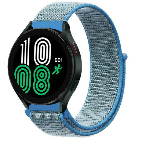 Strap-it® Strap-it Samsung Galaxy Watch 4 44mm nylon band (blauw)