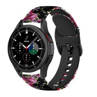 Strap-it® Strap-it Samsung Galaxy Watch 4 Classic 46mm Pink Flower Siliconen bandje