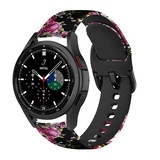 Strap-it® Samsung Galaxy Watch 4 Classic 46mm Pink Flower Siliconen bandje