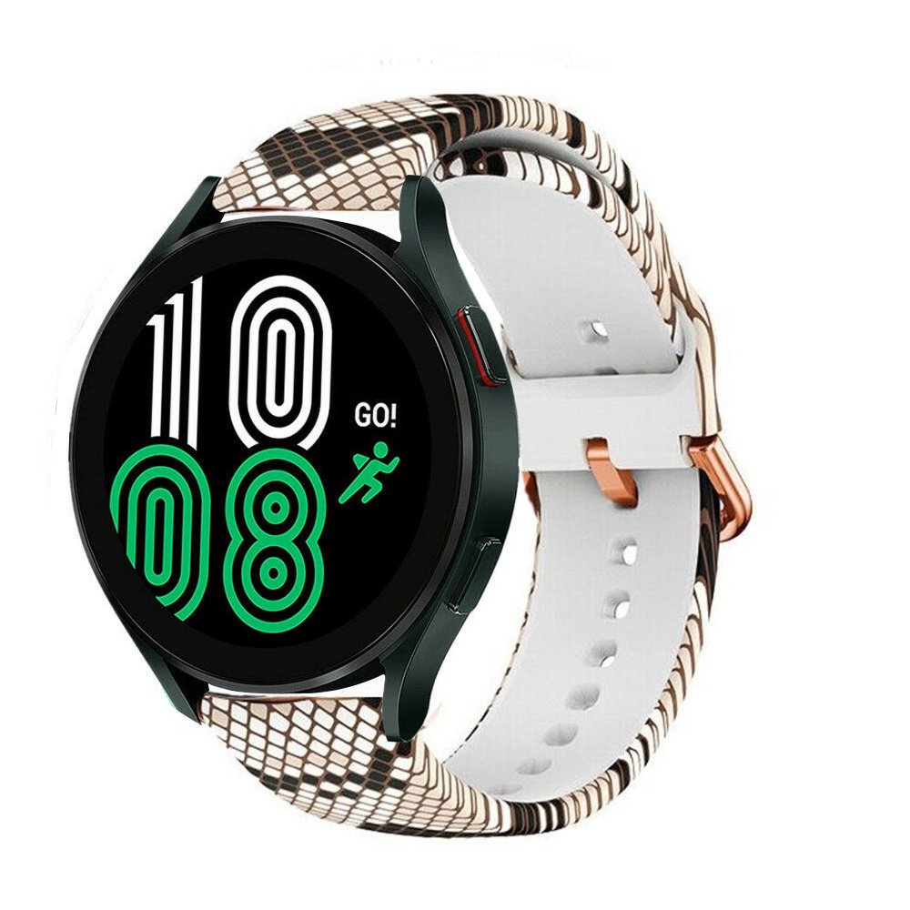 Strap-it® Strap-it Samsung Galaxy Watch 4 44mm Sneaky Snake siliconen bandje