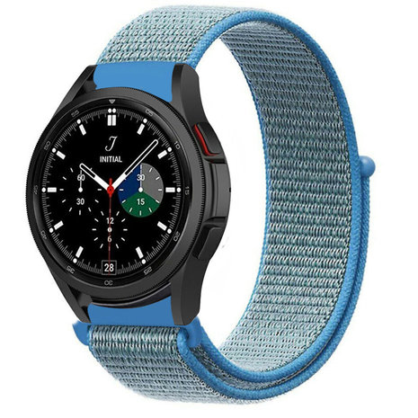 Strap-it® Strap-it Samsung Galaxy Watch 4 Classic 46mm nylon band (blauw) Strap-it® Strap-it Samsung Galaxy Watch 4 Classic 46mm nylon band (blauw)