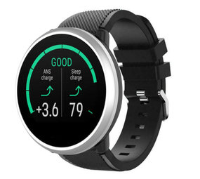 Strap-it® Polar Unite twill siliconen band (zwart)