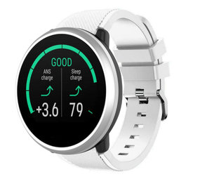 Strap-it® Polar Unite twill siliconen band (wit)