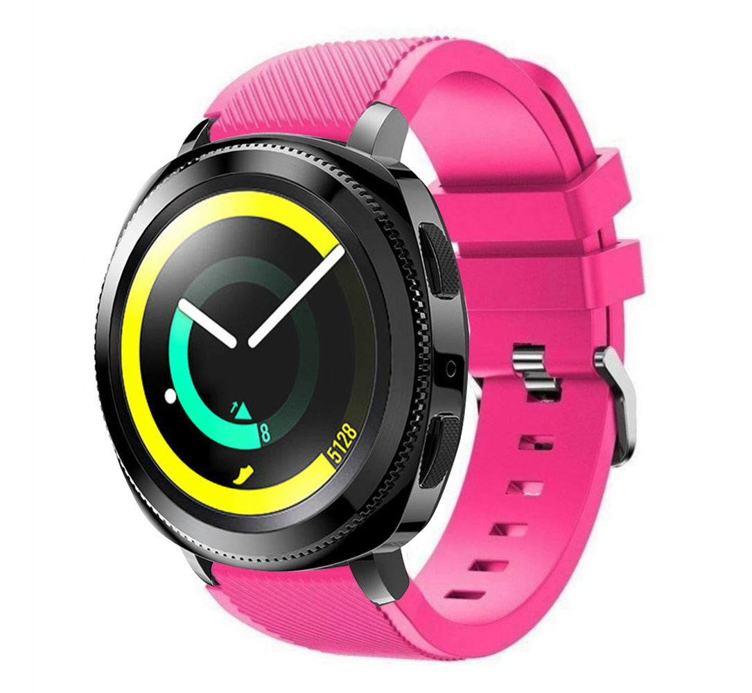 Samsung Gear Sport silicone band (knalroze) Smartwatchbanden.nl