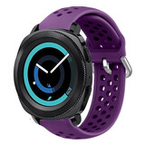 Strap-it® Samsung Gear Sport siliconen bandje met gaatjes (paars)