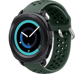 Strap-it® Samsung Gear Sport siliconen bandje met gaatjes (legergroen)