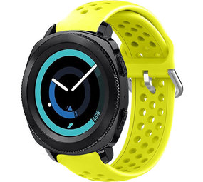 Strap-it® Samsung Gear Sport siliconen bandje met gaatjes (geel)