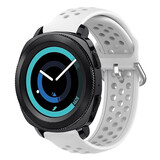 Strap-it® Samsung Gear Sport siliconen bandje met gaatjes (wit)