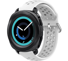 Strap-it® Samsung Gear Sport siliconen bandje met gaatjes (wit)