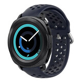 Strap-it® Samsung Gear Sport siliconen bandje met gaatjes (donkerblauw)
