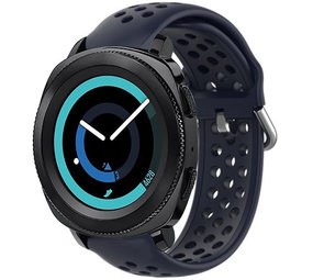 Strap-it® Samsung Gear Sport siliconen bandje met gaatjes (donkerblauw)