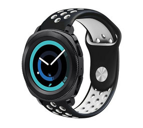 Strap-it® Samsung Gear Sport sport band (zwart/wit) Strap-it® Samsung Gear Sport sport band (zwart/wit)