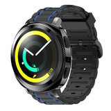Strap-it® Samsung Gear Sport sport gesp band (zwart/blauw)