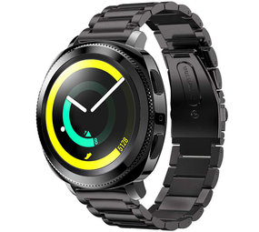 Strap-it® Samsung Gear Sport titanium bandje (zwart)