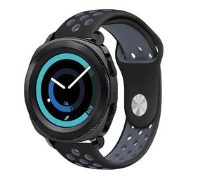 Strap-it® Samsung Gear Sport sport band (zwart/grijs) Strap-it® Samsung Gear Sport sport band (zwart/grijs)