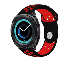 Strap-it® Samsung Gear Sport sport band (zwart/rood)