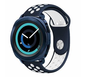 Strap-it® Samsung Gear Sport sport band (blauw/wit)