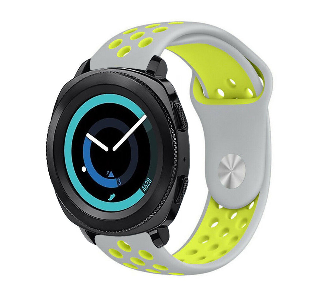 Strap-it® Strap-it Samsung Gear Sport sport band (grijs/geel) Strap-it® Strap-it Samsung Gear Sport sport band (grijs/geel)