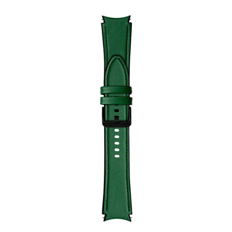 Strap-it® Strap-it Samsung Galaxy Watch 5 - 40mm hybrid leren bandje (groen)