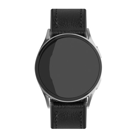 Strap-it® Strap-it Samsung Galaxy Watch 5 - 40mm leren hybrid bandje (zwart)