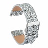 Strap-it® Strap-it Samsung Galaxy Watch 5 Pro leren glitter bandje (zilver) Strap-it® Strap-it Samsung Galaxy Watch 5 Pro leren glitter bandje (zilver)