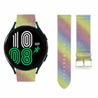 Strap-it® Strap-it Samsung Galaxy Watch 5 Pro leren glitter bandje (regenboog)