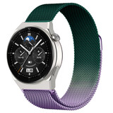 Strap-it® Huawei Watch GT 3 Pro 46mm Milanese band (paars/groen) Strap-it® Huawei Watch GT 3 Pro 46mm Milanese band (paars/groen)