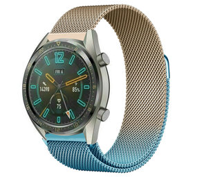Strap-it® Huawei Watch GT 2 Milanese band (blauw/goud) Strap-it® Huawei Watch GT 2 Milanese band (blauw/goud)